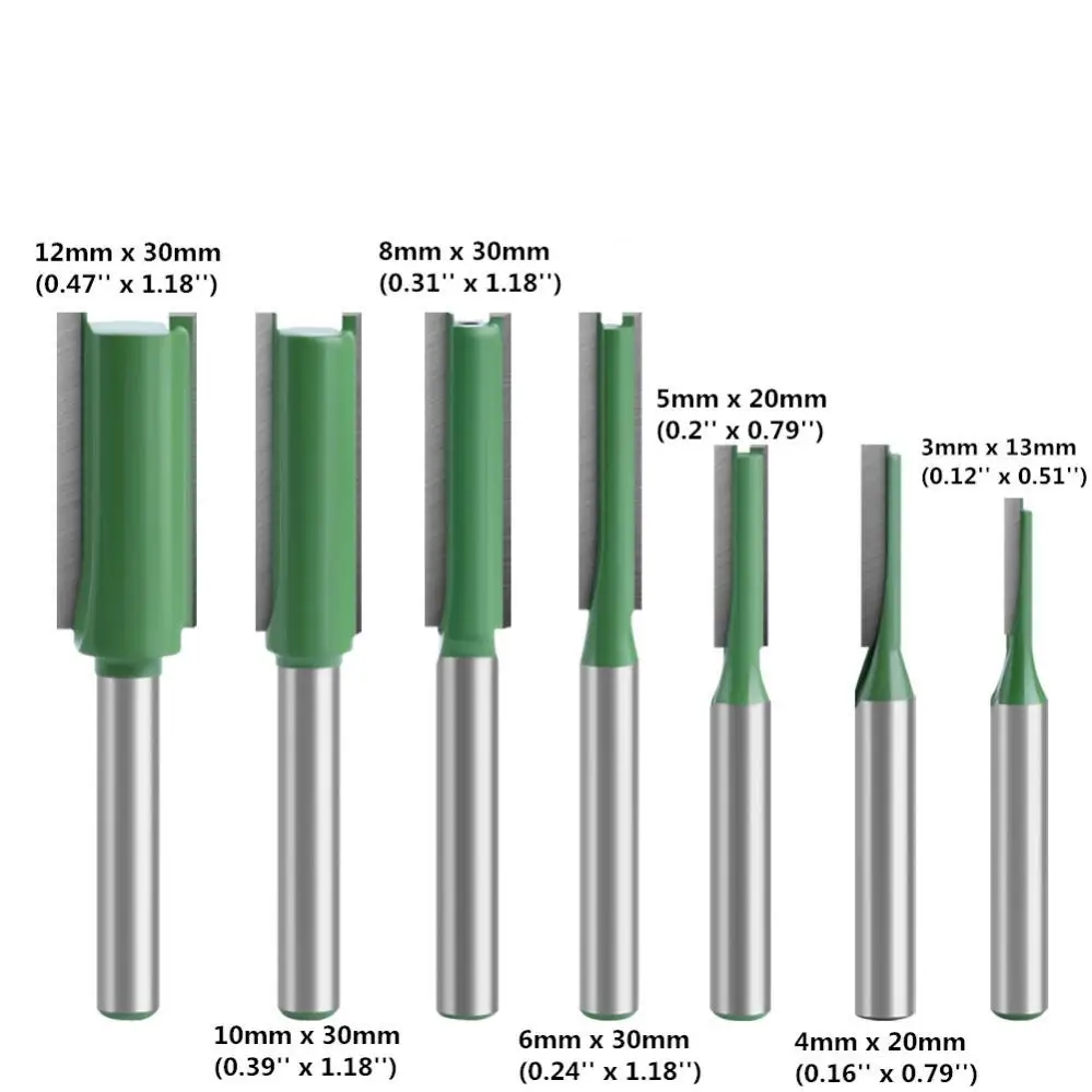 Imagem -02 - Conjunto Polegada Shank Carbide Liga Straight Bits Router para Trabalhar Madeira Liga de Tungstênio Double Edged Straight Cutter Set Pcs