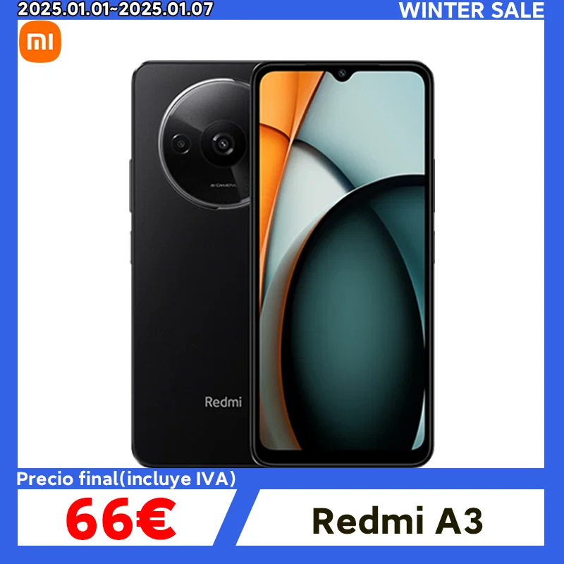 Global Version Xiaomi Redmi A3 Smartphone Mediatek Helio G36 6.71 Inch HD Screen Dual Camera 5000mah Battery 10w Fast Charge