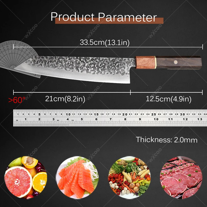 High Hardness Japanese Chef Knife Professional Kitchen Meat Cleaver Stainless Steel Kitchen Vegetable Slicing Knife with Box