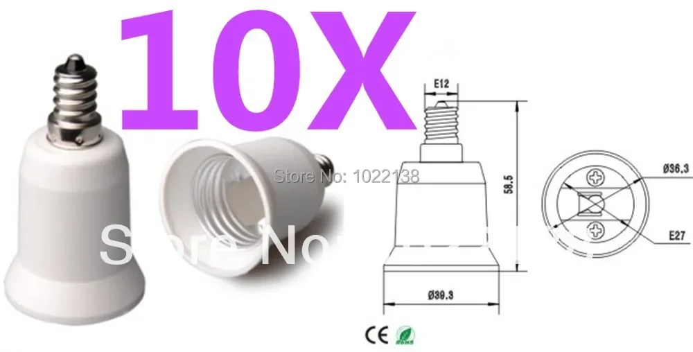 10PCS E12 to E27 Adapter Converter Base holder socket made of Pottery and Porcelain for E27 LED Lamp Bulbs