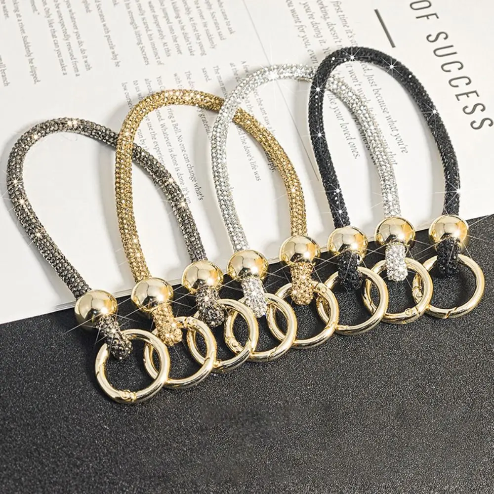 الأزياء الفاخرة حجر الراين الهاتف الحبل بريق كريستال جراب هاتف مكافحة فقدان Crossbody شنقا الحلي حزام الكتف المفاتيح #2