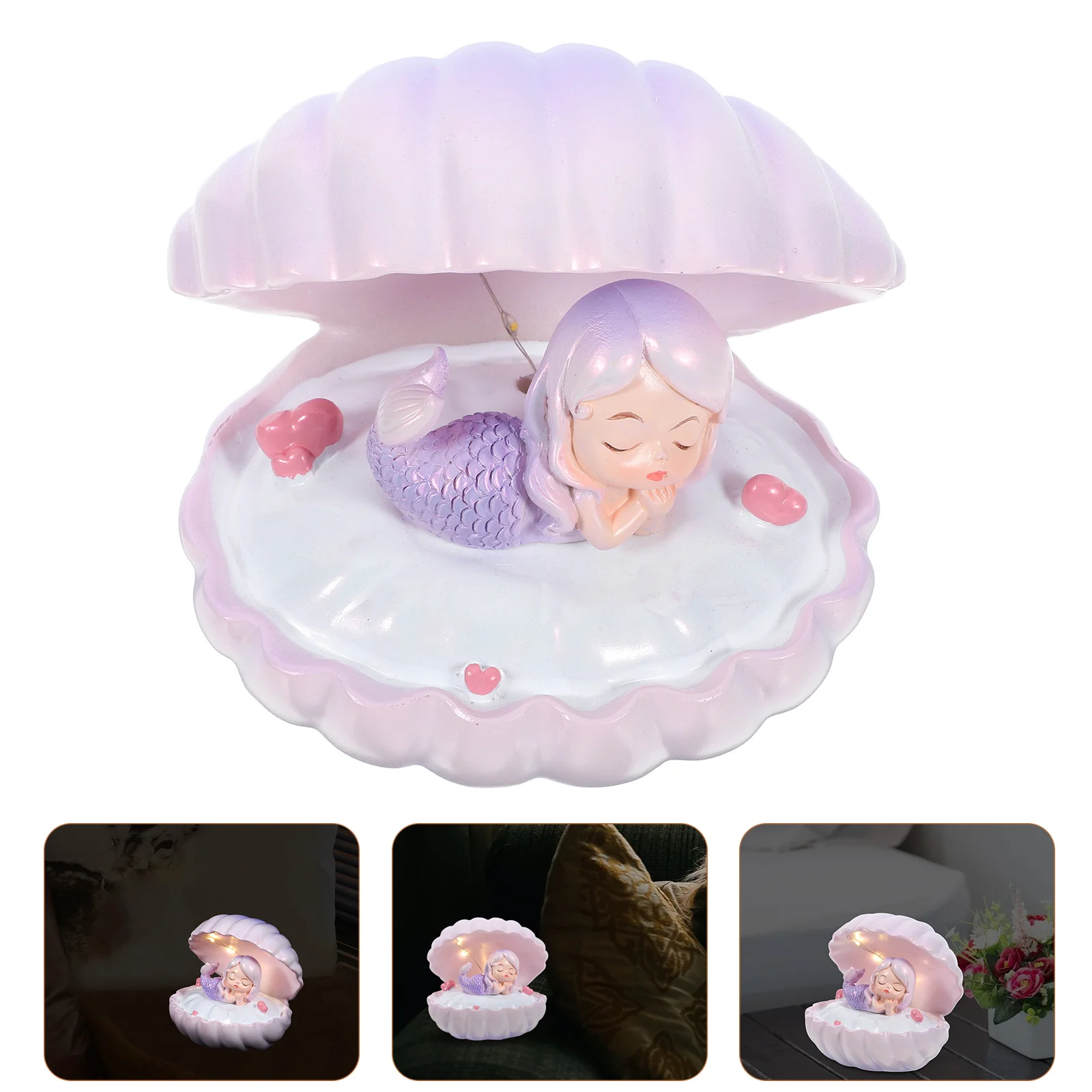 1 conjunto 1 conjunto em forma de sereia led night light escudo design quarto lâmpada decorativa para diy estética quarto cabeceira ornamento