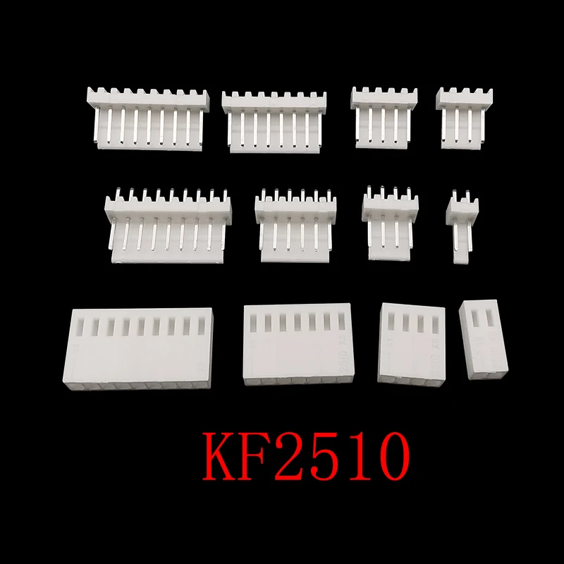 50Pcs KF2510 Pitch 2.54mm 2/3/4/5/6/7/8/9/10 Pin Male Plug / Female Socket Housing Terminals Header Connector Straight / Curved