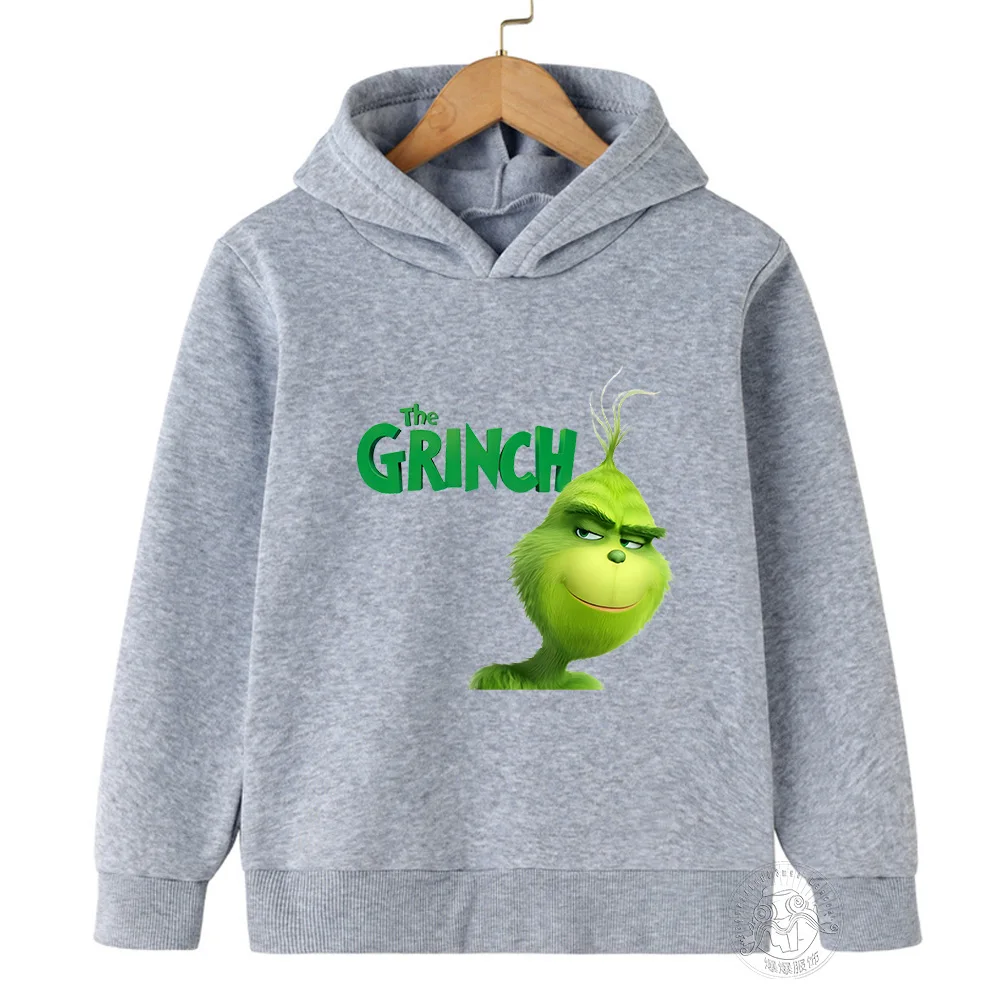 Disney Grinch Printed Children\'s Clothing 3-14 Years Old Boys And Girls Clothing Street Casual Outdoor Sports Warm Sweatshirt