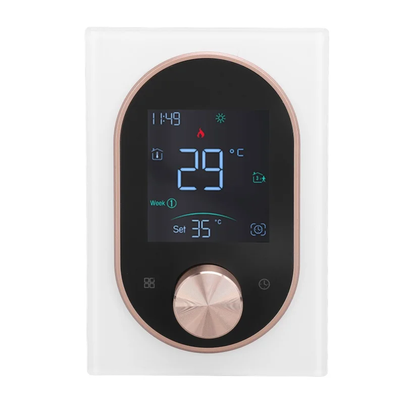 

Smart Color Thermostat LCD Programmable Knob Control Touchscreen Electric Heater Thermostat With APP For Home Hotel Office AC