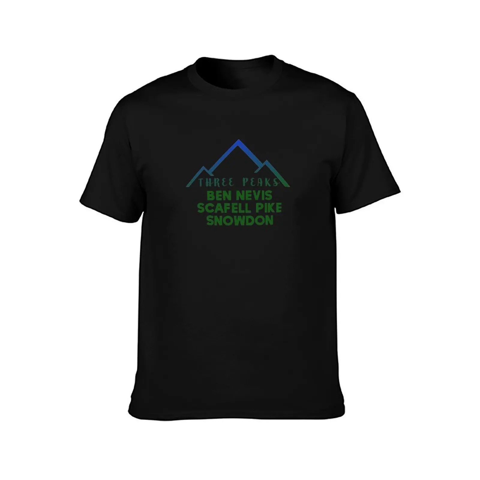 Three Peaks Scafell Pike Ben Nevis and Snowdon. T-Shirt Summer Casual Cotton Tee Oversized Streetwear Tops Unisex Men Women