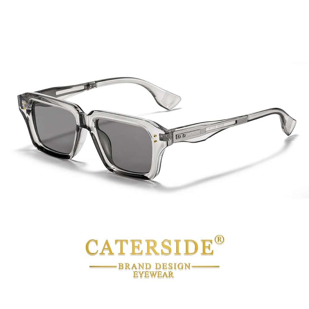 CATERSIDE Retro Quadratische Metall-Sonnenbrille für Männer, Modische Damen-Sonnenbrille, Outdoor-Reise-Fahrbrille, Dekorative Brille, UV400 – Detail 9