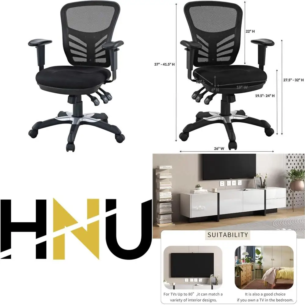 كرسي مكتب شبكي مريح مع ارتفاع قابل للتعديل ومقعد وسادة سميك مريح - 7-40 بوصة. ارتفاع × 25 بوصة. العرض × 21 بوصة. #1