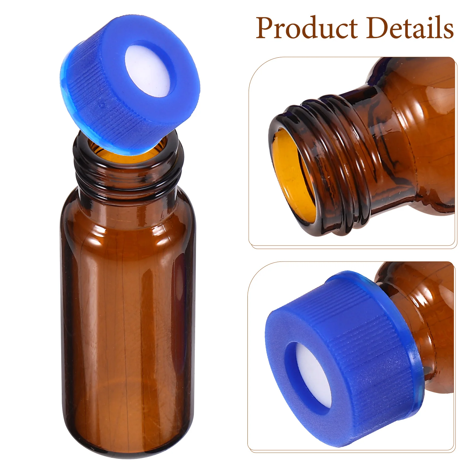 

100pcs Glass Vial 2Ml Small Empty Sampling Bottle Amber Jar With Cap Leakproof Lightproof For Cosmetics Use Reliable