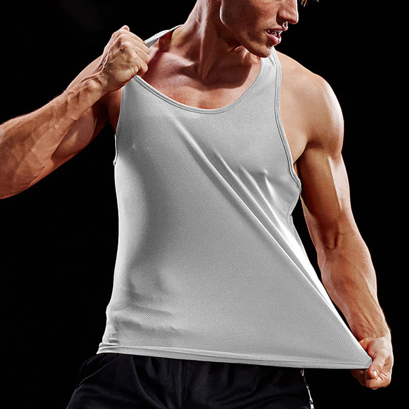 Men Running Vest Summer Gym Fitness Male Sleeveless Shirt Workout Training Singlets Football Tanktop Clothing Sport Tank Top Men image 3