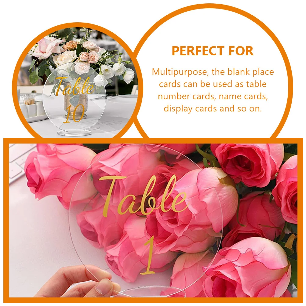 

10Pcs Wedding Table Name Cards Blank Acrylic Place Cards Reusable Seating Signs for Reception Banquet Party Acrylic Sign