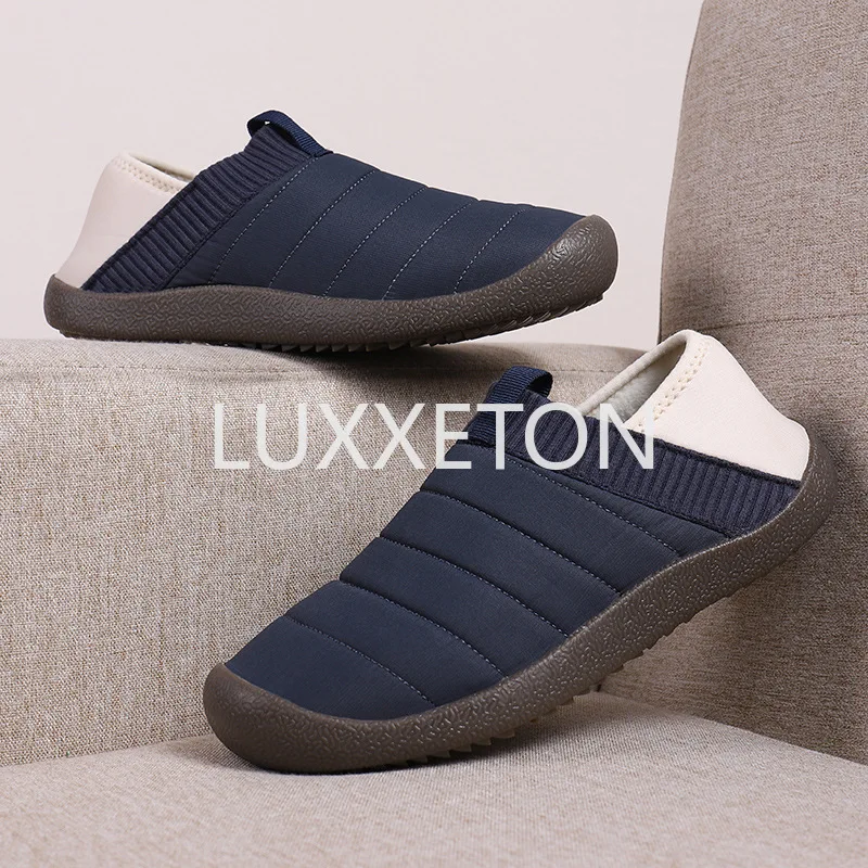 Men's Cotton Slippers Winter Fashion Waterproof and Warm Home Fury Bedroom Non slip Indoor Leisure Comfortable Cotton Slippers