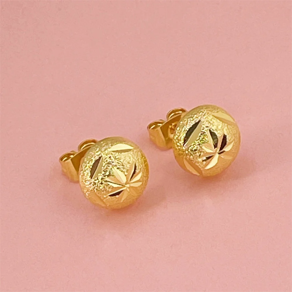 Fashionable gold color gold-plated earrings vacuum electroplating rice word earrings hot selling PROM party jewelry