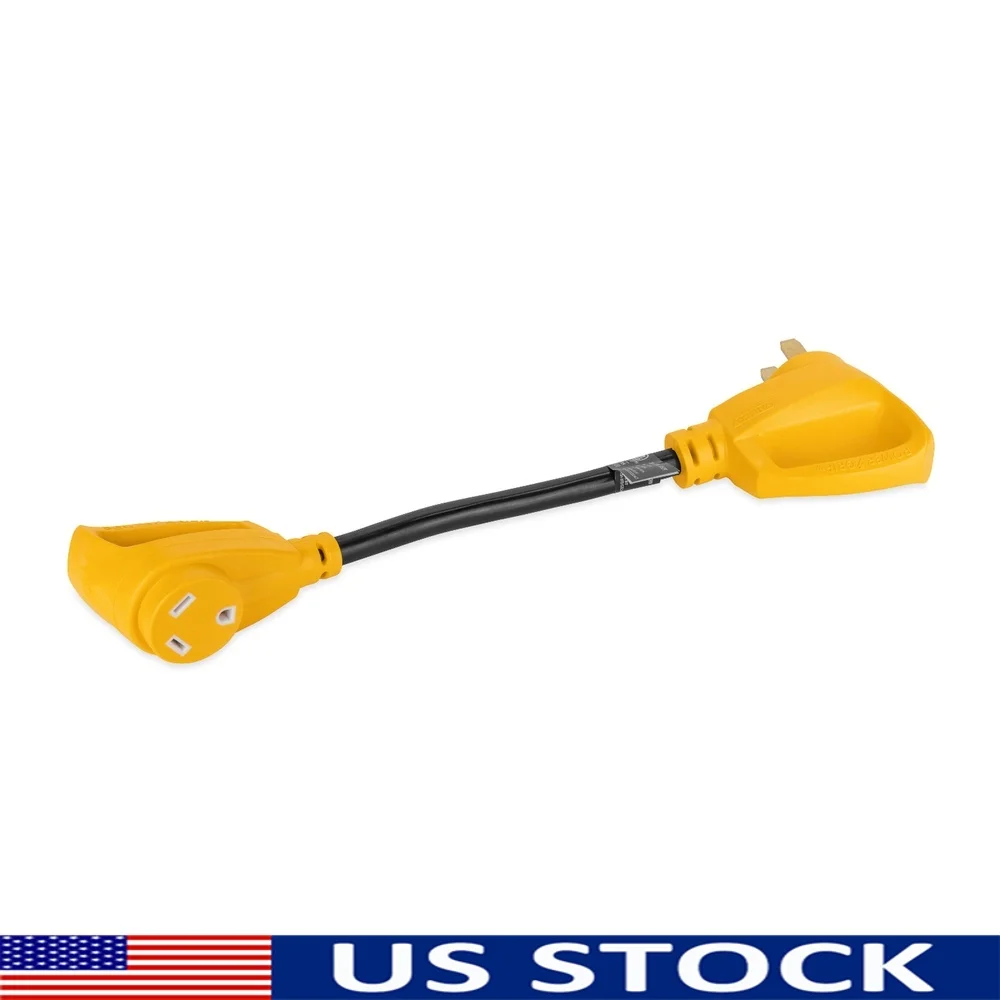 

Power Grip 18 Inch RV Electrical Adapter 50 Amp to 30 Amp with Weather Resistant PVC 100 Copper Wire and Secure Grip Handles