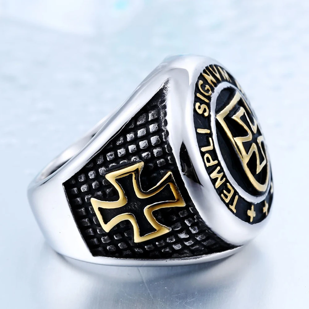 Retro World War II Stainless Steel Iron Cross Ring For Men Unique Fashion German Ring Biker Jewelry Gift Wholesale Size 7-13