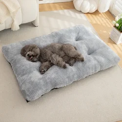 Dog Bed Pet Mat Pet Bed Washable Plush Pet Crate Bed For Dog Anti-Slip Pet Mat Bed For Cat Fluffy Comfy Pet Sleeping Mat