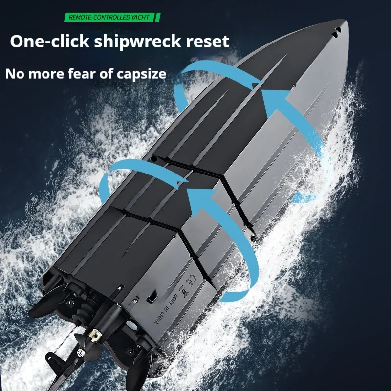 Barco RC de alta velocidad sin escobillas Hj818 818pro, Control remoto, 2,4G, 35-55 km/H, juguete acuático de alta potencia para mayores de 14 años