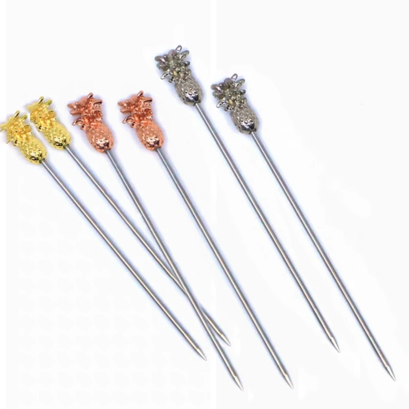 

10Pcs Length-11.5cm Fruit Cocktail Pick Stick Stainless Steel Bar Tools Drink Stirring Sticks Martini Pick Party Barware