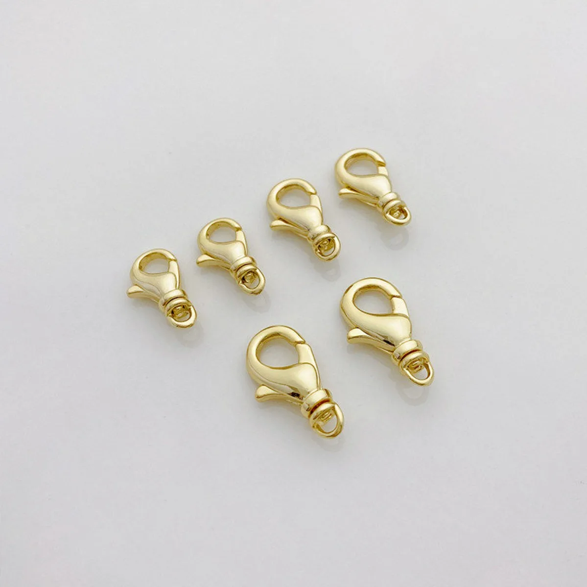 14K Gold Plated Universal Buckle Lobster Clasp DIY Bracelet Necklace End Connection Spring Buckle Jewelry Findings