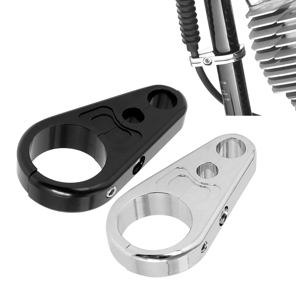 Dla Harley Dyna Sportster XL Cafe Racer 1 "25mm rama motocykla kierownica linka sprzęgła zacisk przewodu hamulcowego klipsy stałe
