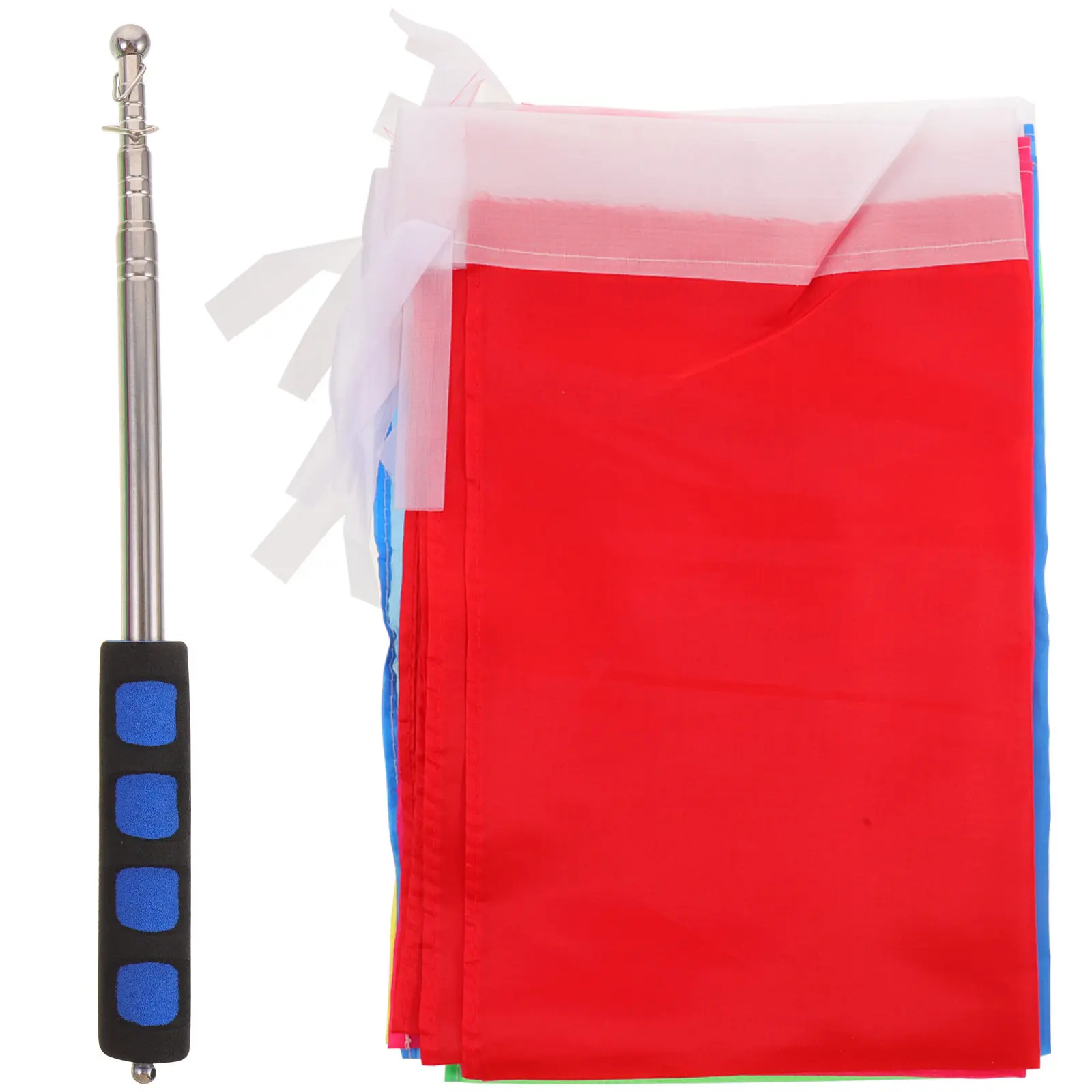 Telescopic Tour Guide Flagpole Stainless Steel Wear Resistant Portable Flag Stick for Outdoor Group Activities