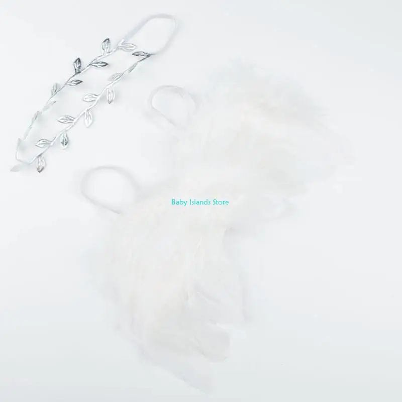 K92D تأثيري أجنحة الملاك الجنية التصوير الدعائم مع أوراق عقال الطفل التقطت الصور #4