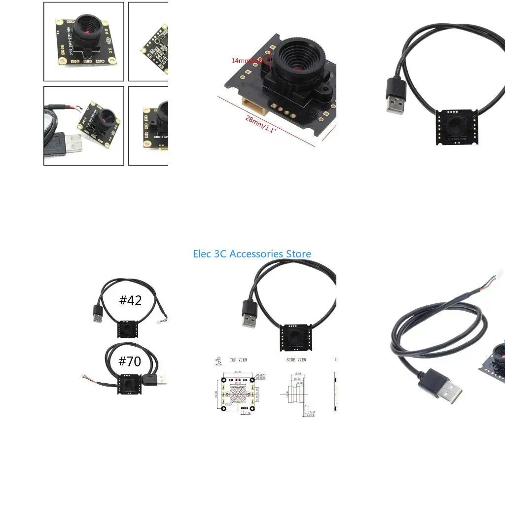 Y51A OV9726 Camera Module 1M Pixels USB Driver CMOS 42/70 Degrees 3.0mm/2.8mm Focal Distance Replacem