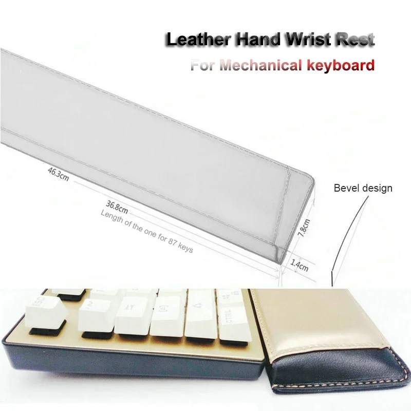 PU Leather Hands Wrist Rest Bevel Design Mouse Pad For 87/104/108 Mechanical Keyboard Pad Wrist Support Wrist Protecter