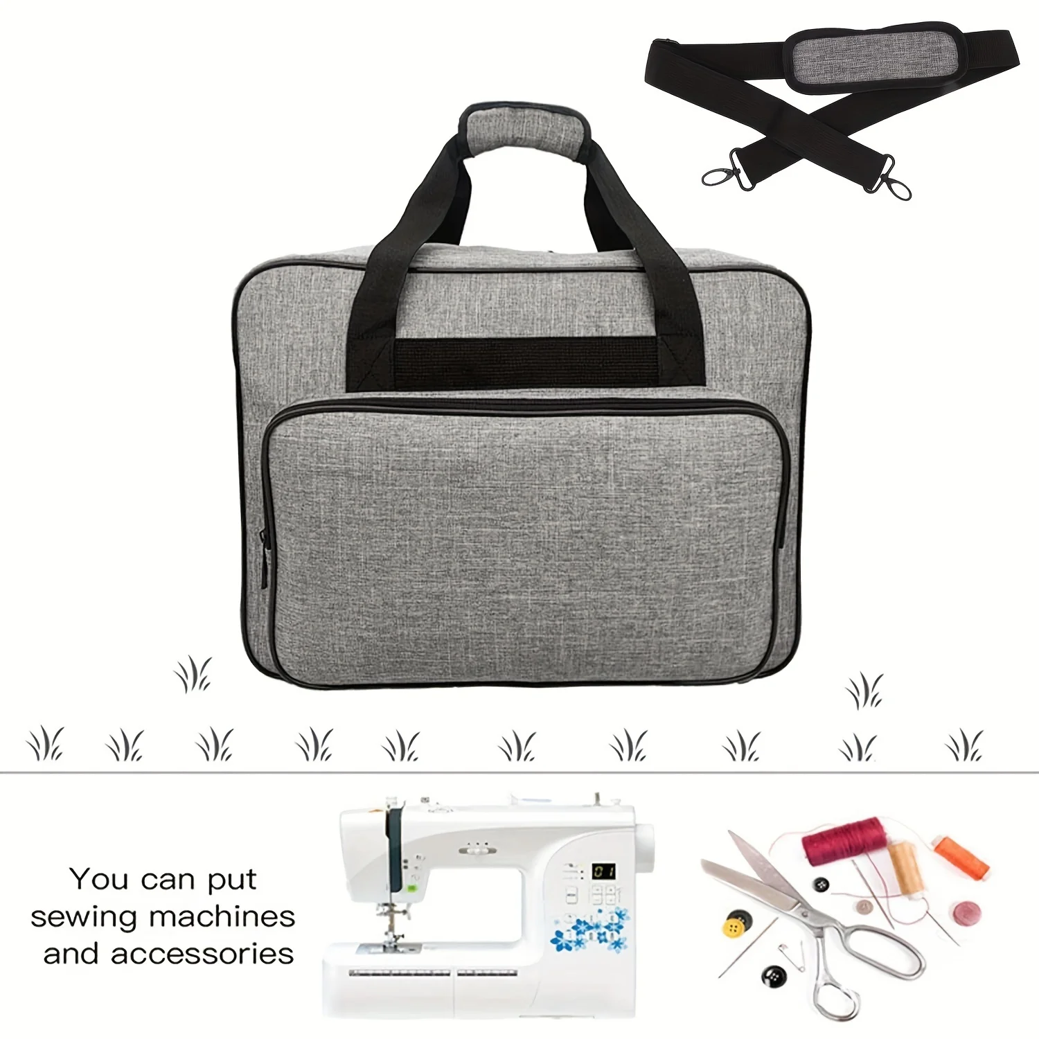 Sewing Machine Carrying Case,Travel bag Universal Tote Bag Fits Most Standard Singer, Brother, Janome, Ripper