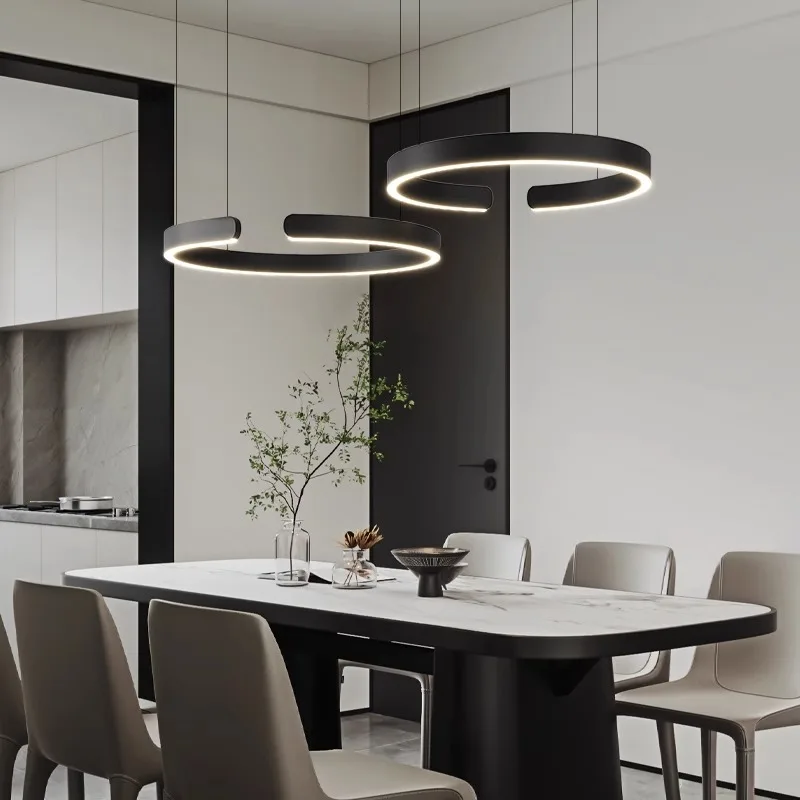 

Promotional,LED Gold/Black Modern C-Ring Ceiling Chandelier,lustre Living Room,Dining Room Home Ceiling Decorative Light,L80cm