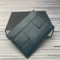 Porte-cartes de crédit en cuir de vachette véritable ultra fin pour homme et femme, porte-cartes de visite, clip de carte d'identité unisexe, designer de luxe