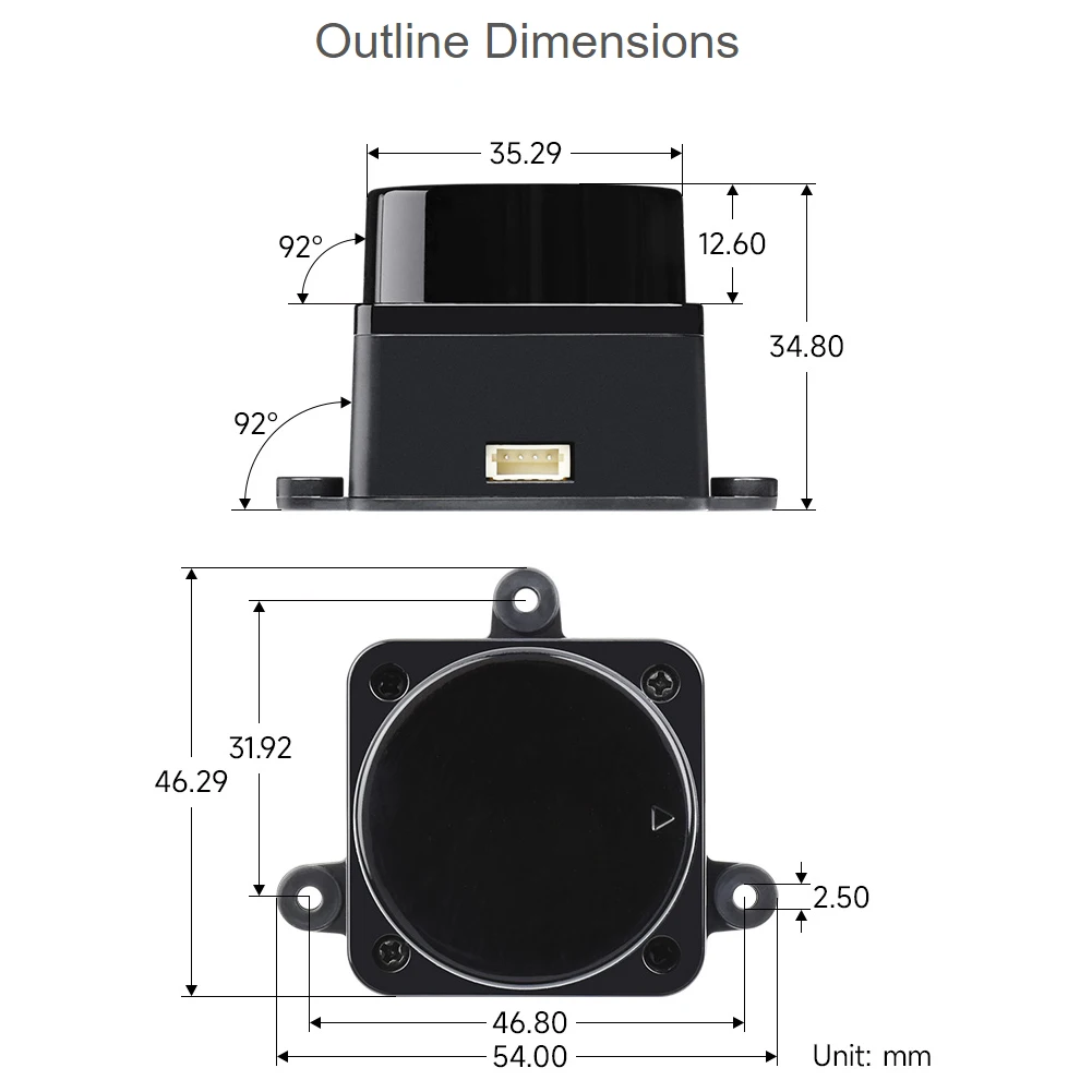 D500 Developer Kit DTOF Laser Ranging Sensor 360° Omni-Directional Lidar UART Bus DTOF Laser Lidar