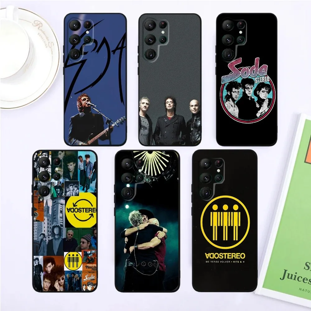 Band SODA S-STEREO  Phone Case For SamsungS24,S23,S22,S21,Ultra Pro S10,S30Plus,S9,20lite Black Cover