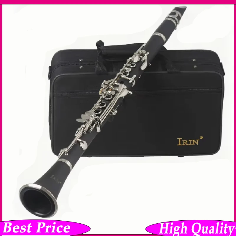 

IRIN Clarinet Bb Clarinet 17 Keys 6 Rings Blackwinds Professional Clarinet Woodwind Musical Instruments With Accessories Bag