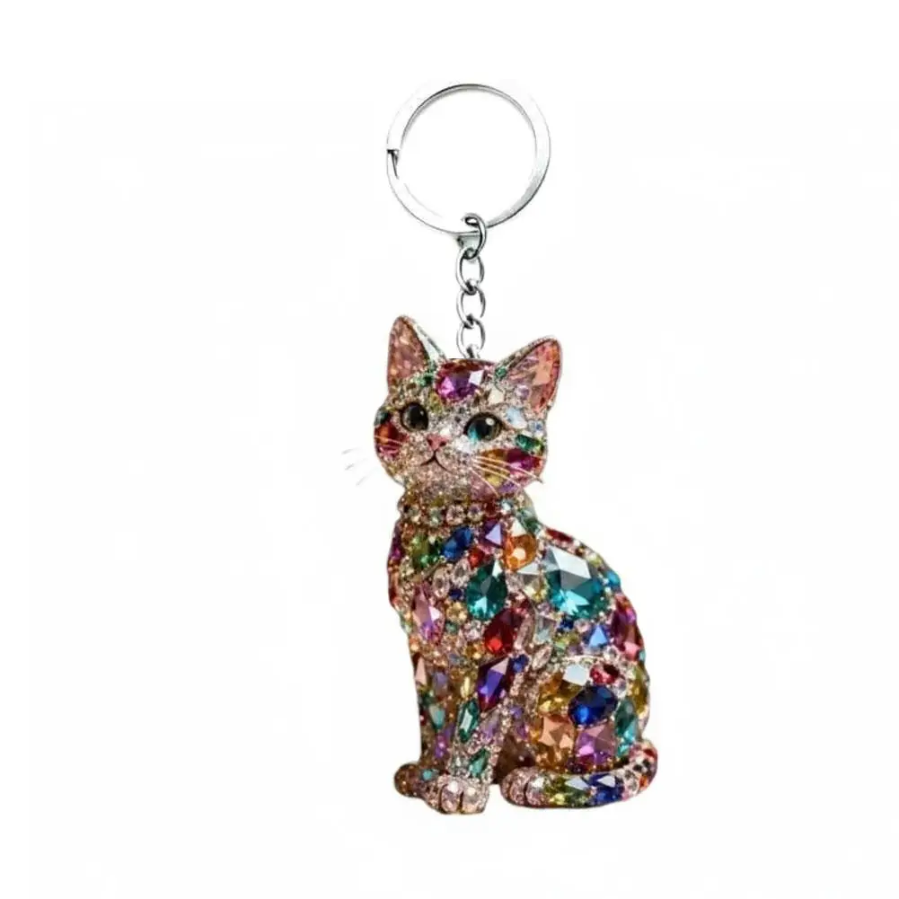 2-teiliges süßes Katzen-Acryl-Schlüsselanhänger-Set, passende Freundschaftsgeschenke, Katzen-Rucksackanhänger, leichter Schlüsselring für Frauen und Mädchen