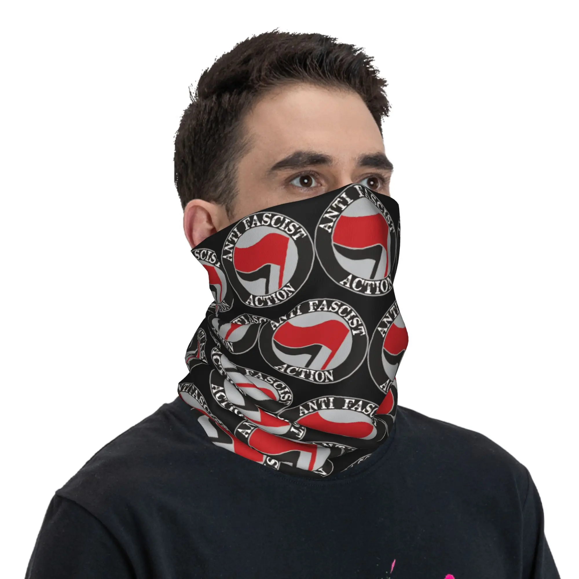 

Classy Anti-Fascist Action Balaclava Hiking Camping Bicycle Mask Sun Protection Neck Cover Tactical Mask Spring y2k Fun Scarves