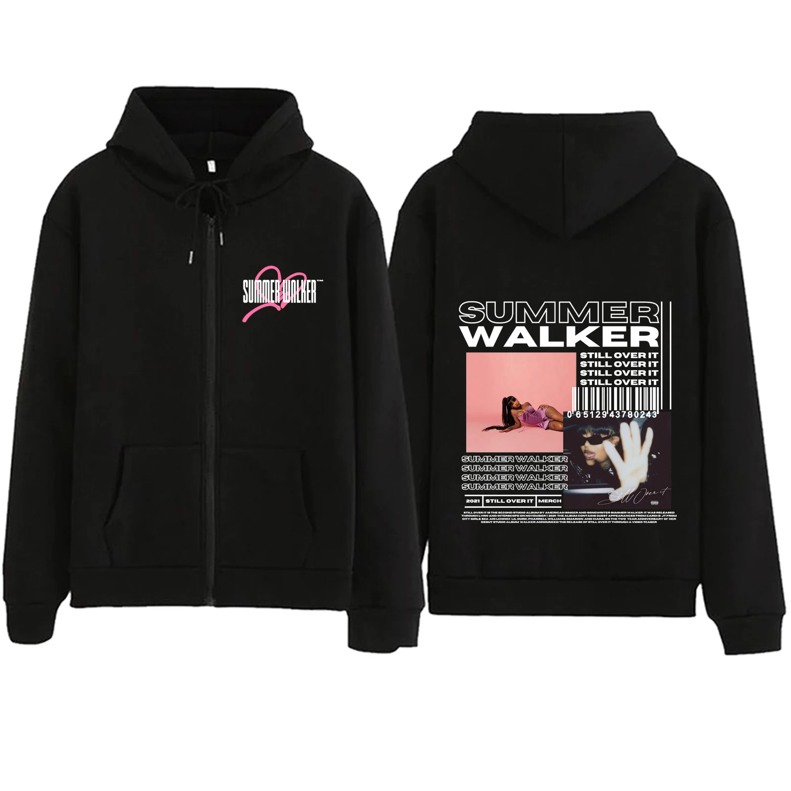 Summer Walker Still Over It 2024 Zipper Hoodie Harajuku Sweatshirts Regular Streetwear Pullover Tops Music Fans Gift V-Neck