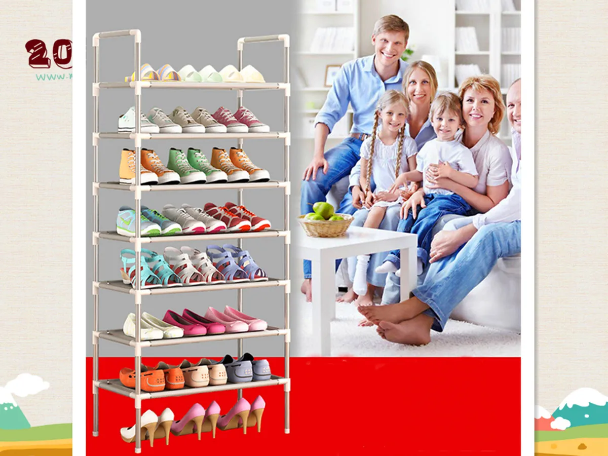 Seven Layers Free Combination Shoe Cabinet with Fashionable Multi-layer Ultra-low Price and no Dust Cover