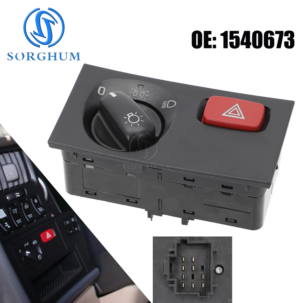 SORGHUM Headlights Control Switch Fog Lamp Light Knob 1540673 For SCANIA P G R T - Series Truck F K N PVC Switch 1900317 2252076