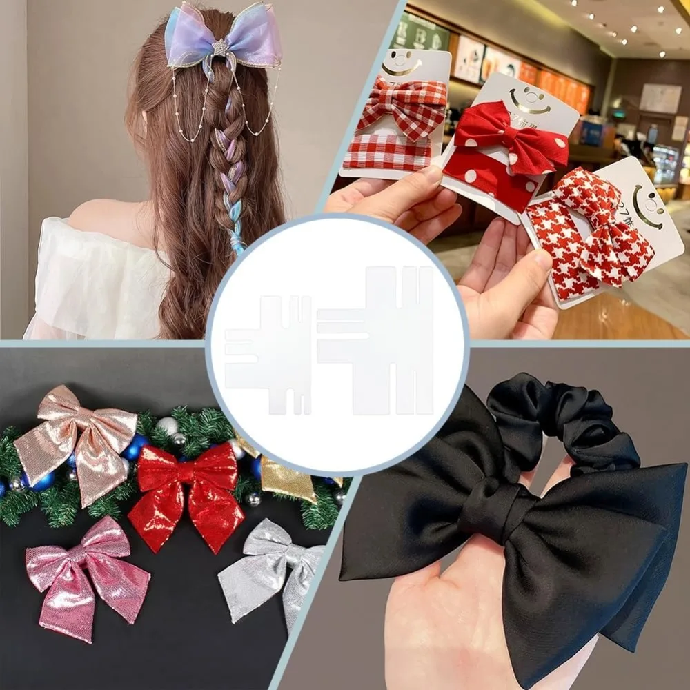 2Pcs T Shape Acrylic Bow Maker Template, Multi-Size Bowknot Making Board Craft Sewing Tool for Ribbon Bow Making Hair Bows Gift