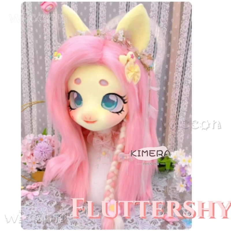 Pinkie Pie Cos Fursuit Cosplay Headset Furry Costume My Lovely Pony Furry Kig Kigurumi Animal Fluttershy Mask Cosplay Costume