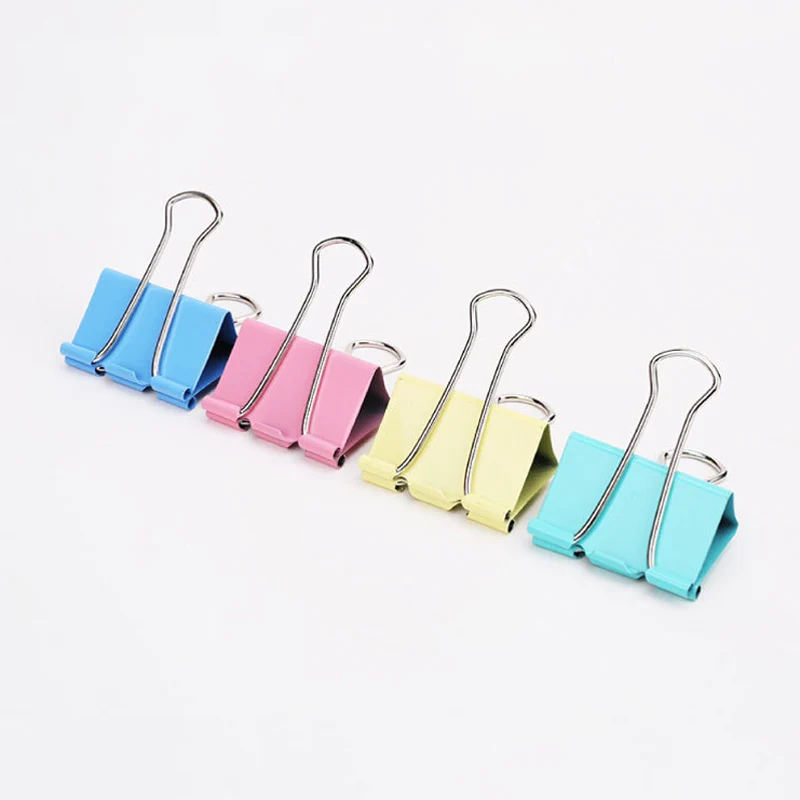 1 Hộp Kim Loại Kẹp Giấy 15Mm/19Mm/25Mm/32Mm/41Mm Nhiều Màu Sắc kẹo Màu Kẹp Cho Cuốn Sách Văn Phòng Phẩm Trường Vật Dụng Văn Phòng