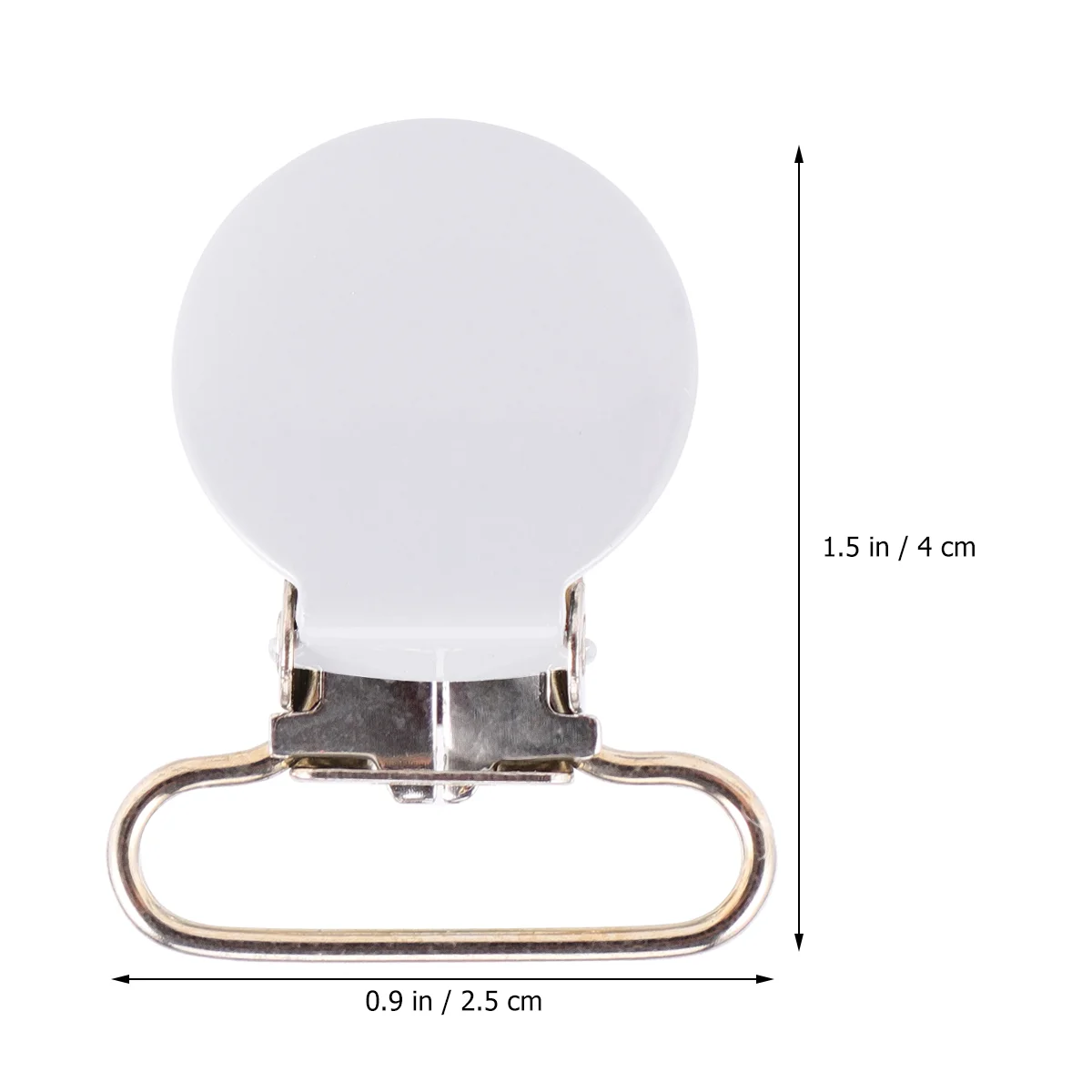 10 Stück Schnuller-Hosenträger-Clips, Halter, rund, Metall, Schnuller-Clips, Schnallen-Clips, Nähwerkzeuge für Männer und Frauen (weiß)