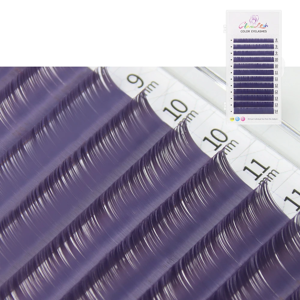 GLAMLASH Colored Individual False Eyelashes Natural Long