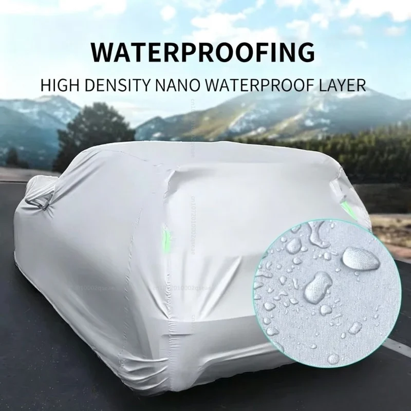 Outdoor-Vollabdeckung für Changan Deepal S05 mit reflektierenden Streifen, wasserdicht, schneesicher, staubdicht, UV-Schutz, Auto-Zubehör – Detail 4