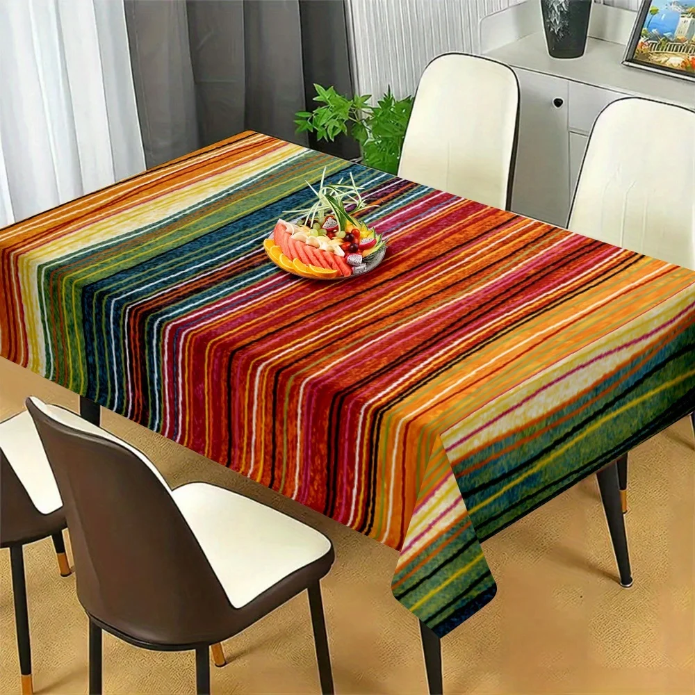 Bright red, orange, yellow, blue, green and black tablecloths - high-quality, easy-to-clean polyester table mats.XY