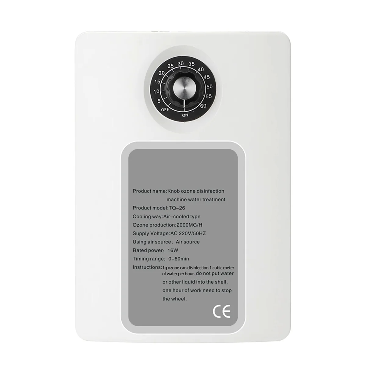 Active Ozone Generator Purifier 2000Mg/H Air Freshening Water Fruit Vegetable Food Ozone Efficient Ionizer EU Plug XT