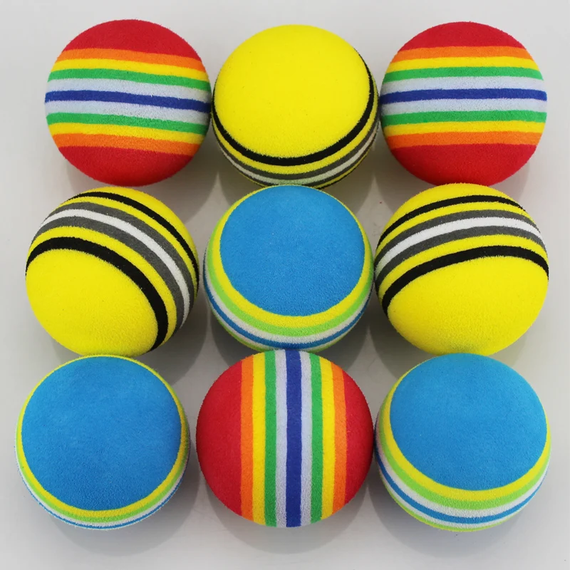 OligFoam Golf IkIncentré Soft Rainbow Ball Sponge, Aide à l'entraînement au swing, Rouge, Bleu, Jaune, Sac de 10 pièces