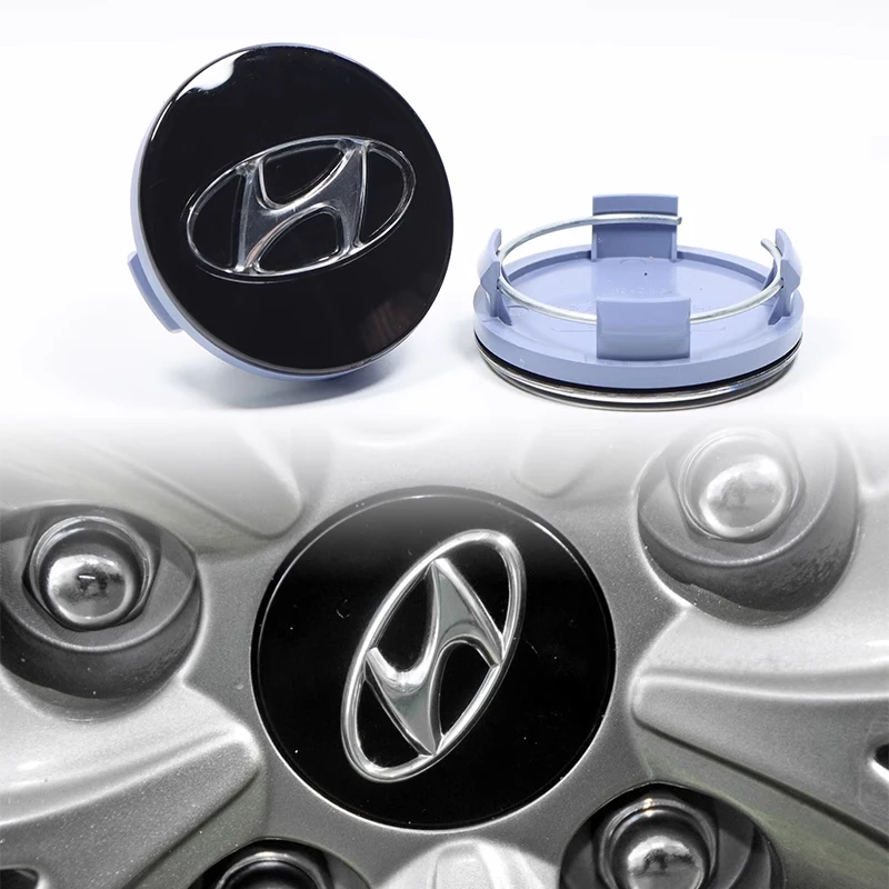 4PC 60mm 65mm Car Wheel Center Cap Hub Covers Badge For Hyundai I10 I20 I30 I40 IX20 IX35 Tucson Solaris Accent Auto Accessories