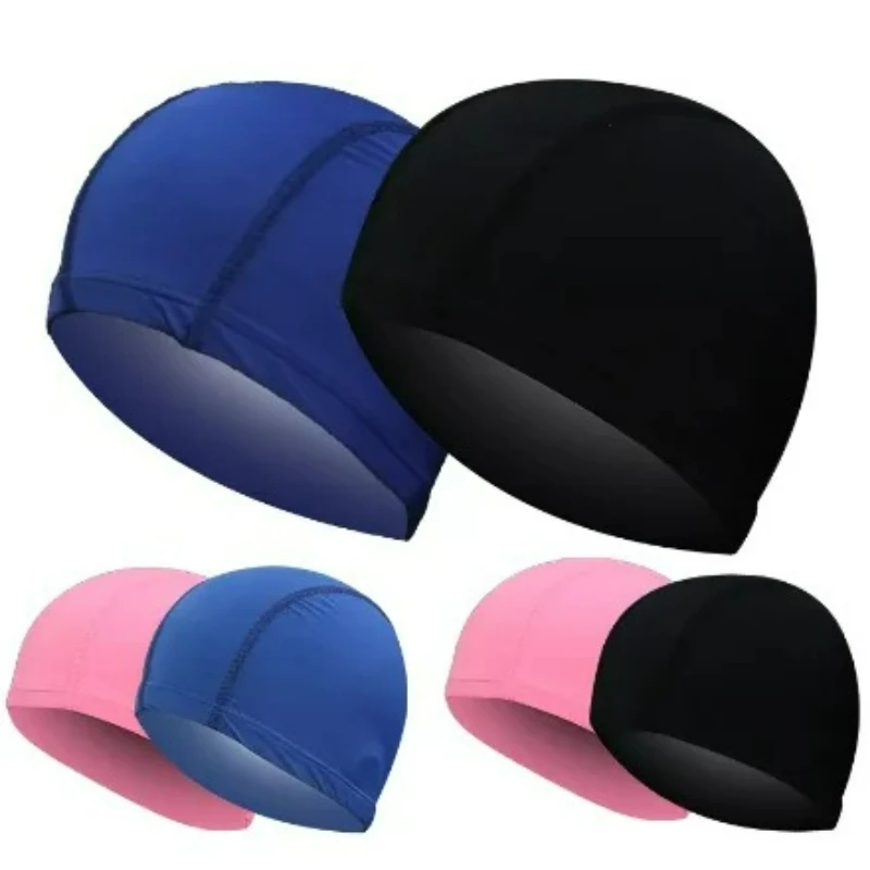 

Ultra thin Bathing Caps Free Size Comfortable Swimming Caps For Men Women Elastic Nylon Ear Protection Long Hair Swimming Hat